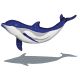 BOTTLENOSE DOLPHIN DOWNWARD WITH SHADOW – Handmade Porcelain tile designs