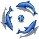 DOLPHIN GROUP BLUE – Handmade Porcelain tile designs
