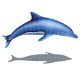 DOLPHIN IN THE SUN WITH SHADOW A – Handmade Porcelain tile designs
