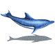 DOLPHIN IN THE SUN WITH SHADOW B – Handmade Porcelain tile designs