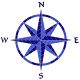 EIGHT POINT COMPASS BLUE – Handmade Porcelain tile designs