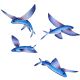 FLYING FISH SET OF 4 – Handmade Porcelain tile designs