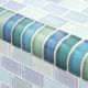 TURQUOISE BLUE BLEND TRIM 1x2 – Glass Tile – Decorative Tiles for Pools, Kitchens & Bathrooms