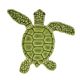 LOGGERHEAD TURTLE C MINI GREEN – Handmade Porcelain tile designs