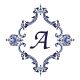 MONOGRAM MEDALLION PERSONALIZED BLUE – Handmade Porcelain tile designs