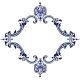 MONOGRAM MEDALLION  BLUE – Handmade Porcelain tile designs
