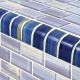 BLUE BLEND TRIM 1x2  Watercolors Series  – Glass Tile – Decorative Tiles for Pools, Kitchens & Bathrooms