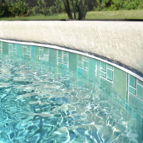 Close-up of mosaic surface with matte and polished finishes
